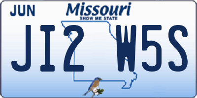 MO license plate JI2W5S