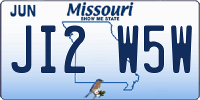 MO license plate JI2W5W