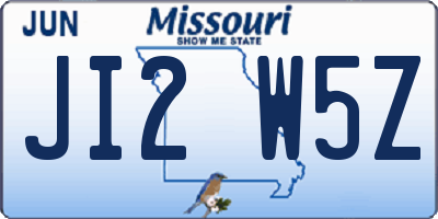 MO license plate JI2W5Z