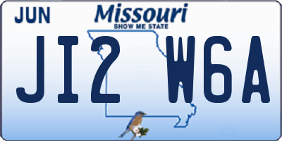 MO license plate JI2W6A