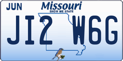 MO license plate JI2W6G