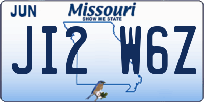 MO license plate JI2W6Z
