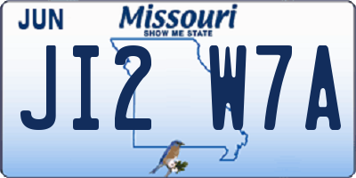 MO license plate JI2W7A