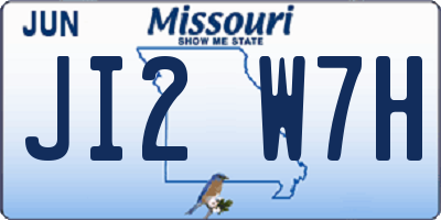 MO license plate JI2W7H