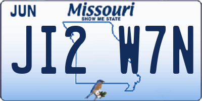 MO license plate JI2W7N