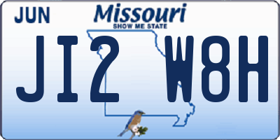 MO license plate JI2W8H