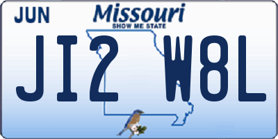 MO license plate JI2W8L