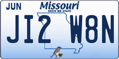 MO license plate JI2W8N