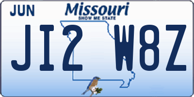 MO license plate JI2W8Z