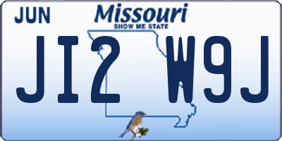 MO license plate JI2W9J