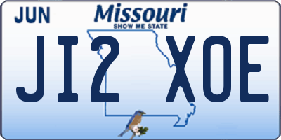 MO license plate JI2X0E