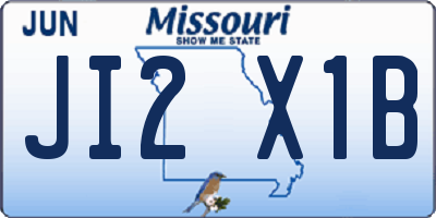 MO license plate JI2X1B