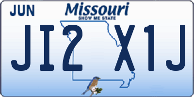 MO license plate JI2X1J