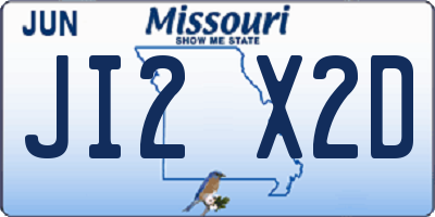 MO license plate JI2X2D