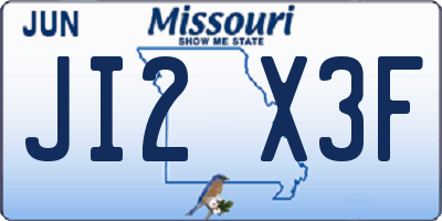 MO license plate JI2X3F