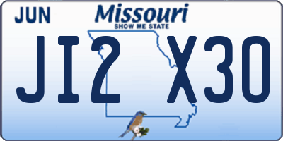 MO license plate JI2X3O