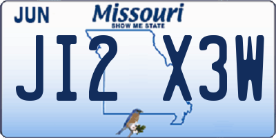 MO license plate JI2X3W