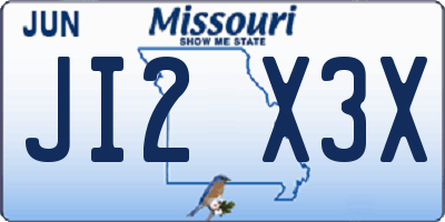 MO license plate JI2X3X
