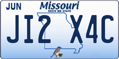 MO license plate JI2X4C