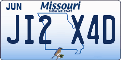 MO license plate JI2X4D