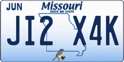 MO license plate JI2X4K