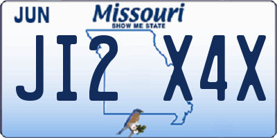 MO license plate JI2X4X