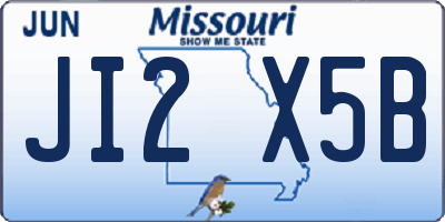 MO license plate JI2X5B