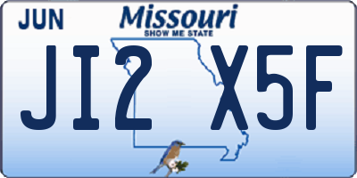 MO license plate JI2X5F