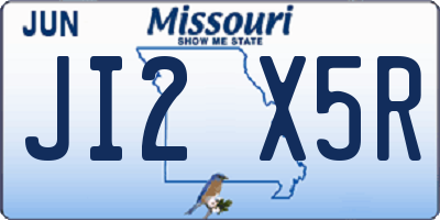MO license plate JI2X5R