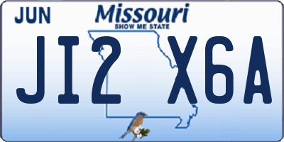 MO license plate JI2X6A