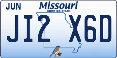 MO license plate JI2X6D