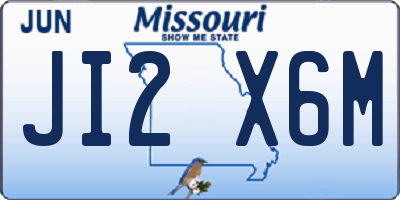 MO license plate JI2X6M