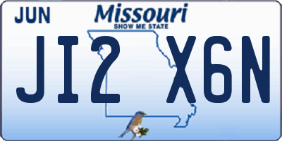 MO license plate JI2X6N