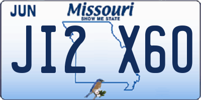 MO license plate JI2X6O