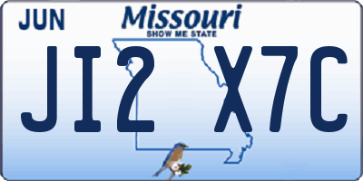 MO license plate JI2X7C