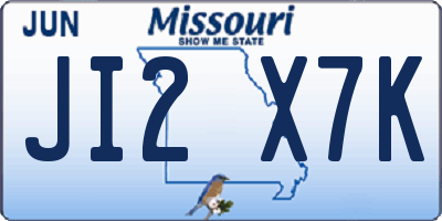 MO license plate JI2X7K
