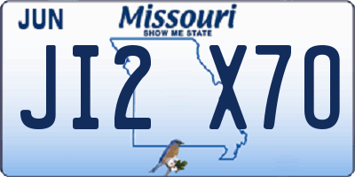 MO license plate JI2X7O