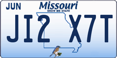 MO license plate JI2X7T