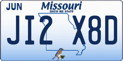 MO license plate JI2X8D