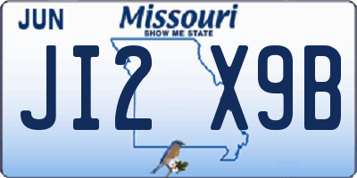 MO license plate JI2X9B