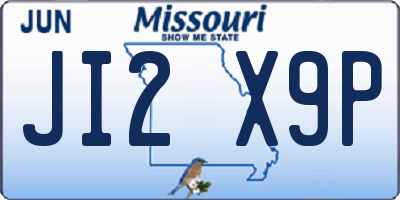 MO license plate JI2X9P