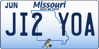 MO license plate JI2Y0A