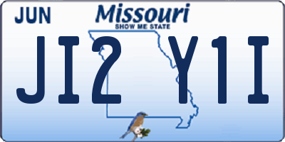 MO license plate JI2Y1I