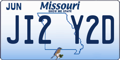 MO license plate JI2Y2D