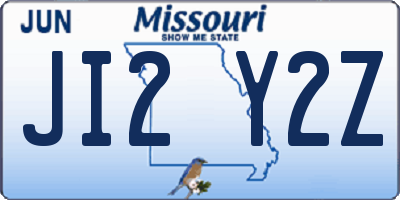 MO license plate JI2Y2Z