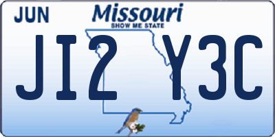 MO license plate JI2Y3C