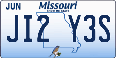 MO license plate JI2Y3S