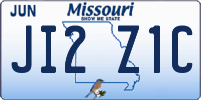 MO license plate JI2Z1C