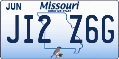 MO license plate JI2Z6G