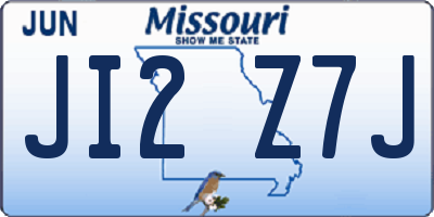 MO license plate JI2Z7J